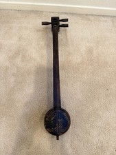 Sanxian Chinese Three Strun Lutni Shamisen Sanshin Snakeskin Antyczny instrument 