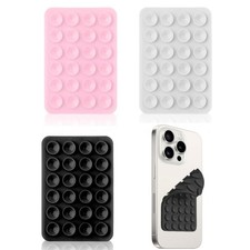 kcrnw 3Pack Silicone Suction Cup Phone Holder DoubleSided Adhesive Mount 24 S...