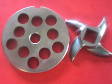 COMBO 12 x 12 mm 1/2" sausage holes plate AND KNIFE Meat Grinder  ITALY 