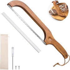 Wooden Sourdough Bread Knife 14.5 Inch Bow Design Serrated Bread Slicer for