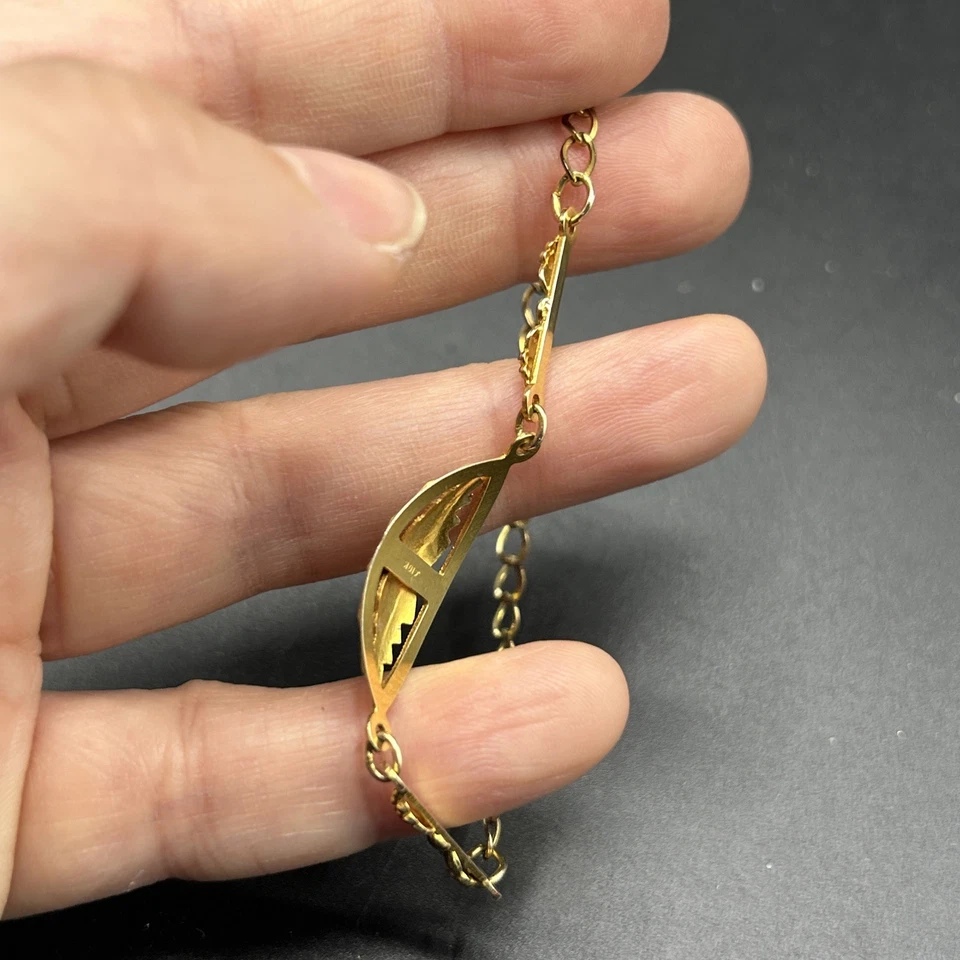 10k Black Hills Gold Rose Grape Jewelry Bracelet W/ 12K GF Link 6.25”L 3g Petite - Image 4 of 4