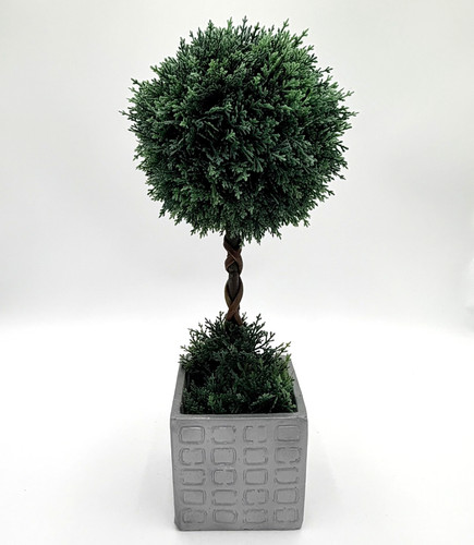 Artificial Topiary Tree Twisted  in Pot Faux Plant Home Decor Greenery Pre Owned