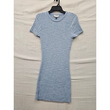 Universal Thread Womens Ribbed Mini Dress Blue Cotton Blend Casual Size Small