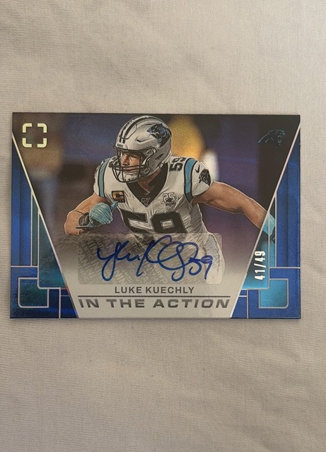 2025 Panini Photogenic - In the Action Autographs Luke Kuechly #ITA-LKK Blue /49