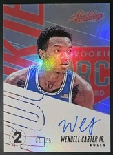 Wendell Carter Jr. 2018-19 Absolute ROOKIE AUTOGRAPHS LEVEL 2 On Card Auto #/25. rookie card picture