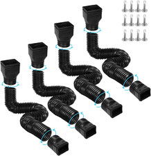 4 Pack Flexible Gutter Downspout Extensions Extendable from 21" to 67", Downspou