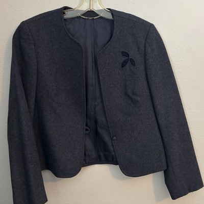 BASLER (Germany) Vintage Women s Navy Blue Wool Blazer Jacket US 8, UK 10