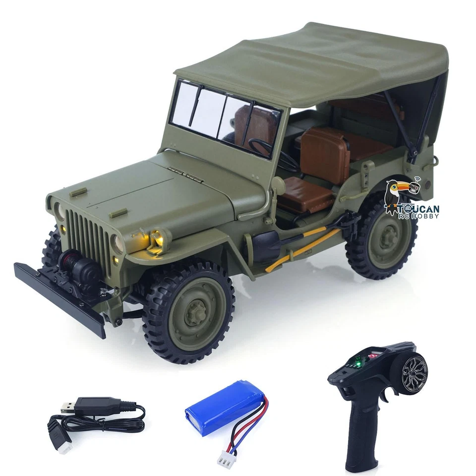 1/14 4x4 Electric Military Truck HG4 Convertible Off Road Combat Vehicle Light - Image 3 of 4