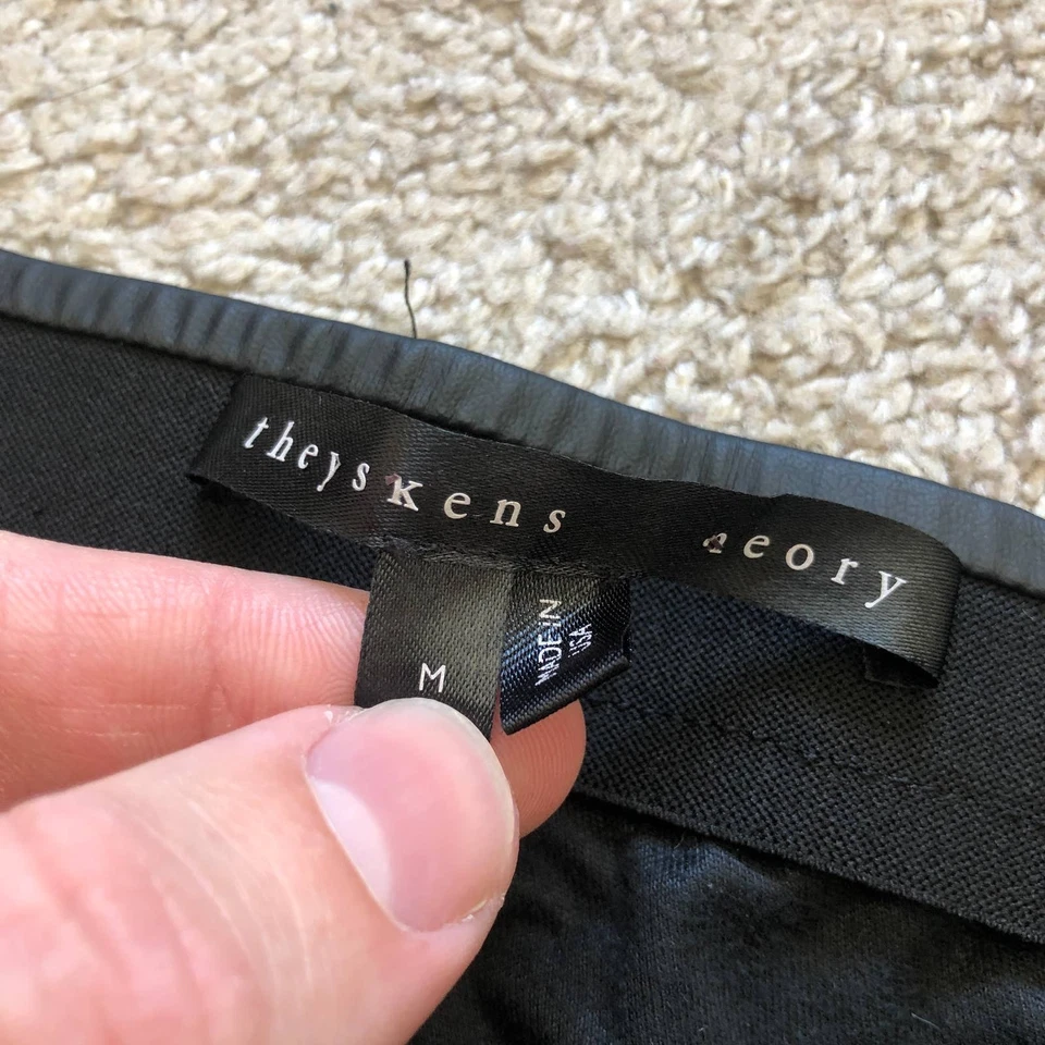 Pantalones Pittell para mujer Theyskens Theory talla M cuero sintético negro $240 Foto 2 de 4