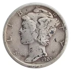 1920-S Mercury Dime F Fine 90% Silver