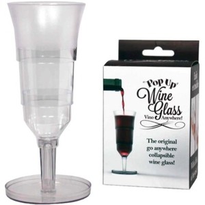 "Pop Up" Wine Glass Acrylic Vino Anywhere Blue Sky Studios Adult Novelty Gift