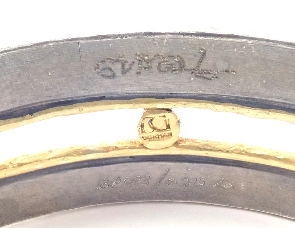 Autêntico! Pulseira de papel Gurhan Deco ouro amarelo 24k prata esterlina - Imagem 3 de 4