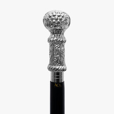 Walking Stick Antique Style Classic Wooden Cane Black Shaft Sturdy Chrome Handle