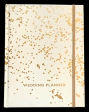 Wedding Planner Book 14 Sections White with Gold Specks Inspiration Budget