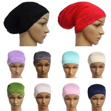 12pcs Women Muslim Underscarf Hijab Inner Bonnet Hat Stretch Head Wrap Amira Cap