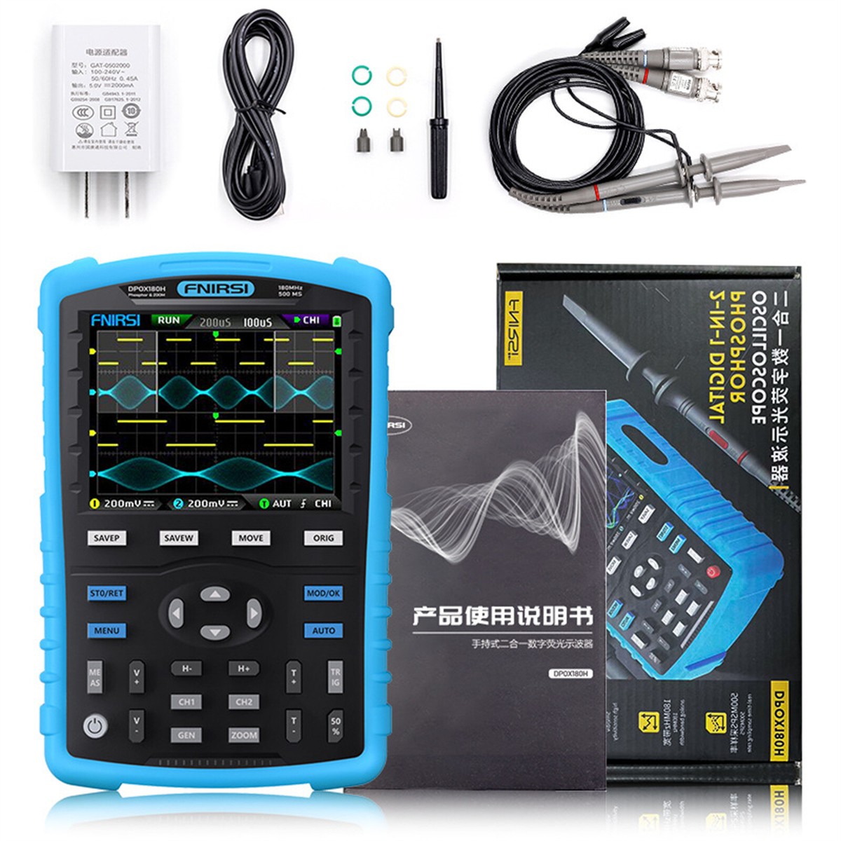 2 in 1 DPOX180H Handheld Digital Phosphor Oscilloscope 2 CH Signal