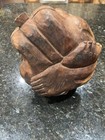 Large Hand Carved Wood Weeping Buddha Wood Sculpture Yogi Man — photo 7