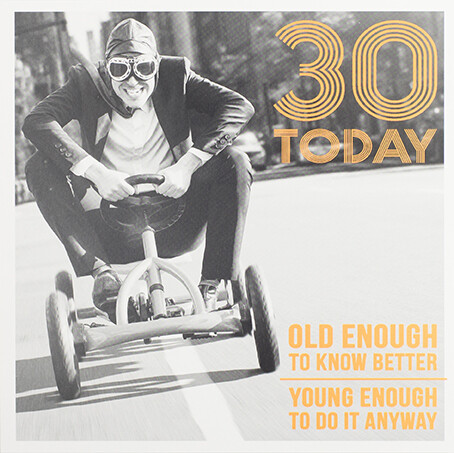 Funny Go-Kart 30th Birthday Card – Old Enough to Know Better Greeting Card
