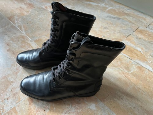 Botines TOD'S, cuero, negro, cordones, 37,5, suela Vibram, 22 cm de alto, elegante - Imagen 3 de 17