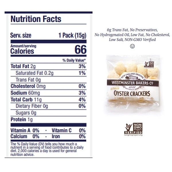 Galletas para sopa de una sola porción Oyster Crackers 0,50 OZ (paquete de 150) galletas para aperitivos Foto 2 de 4