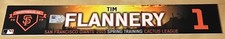 TIM FLANNERY SPRING CACTUS LG LOCKER NAME TAG GIANTS TEAM-ISSUED GAME-USED 2015