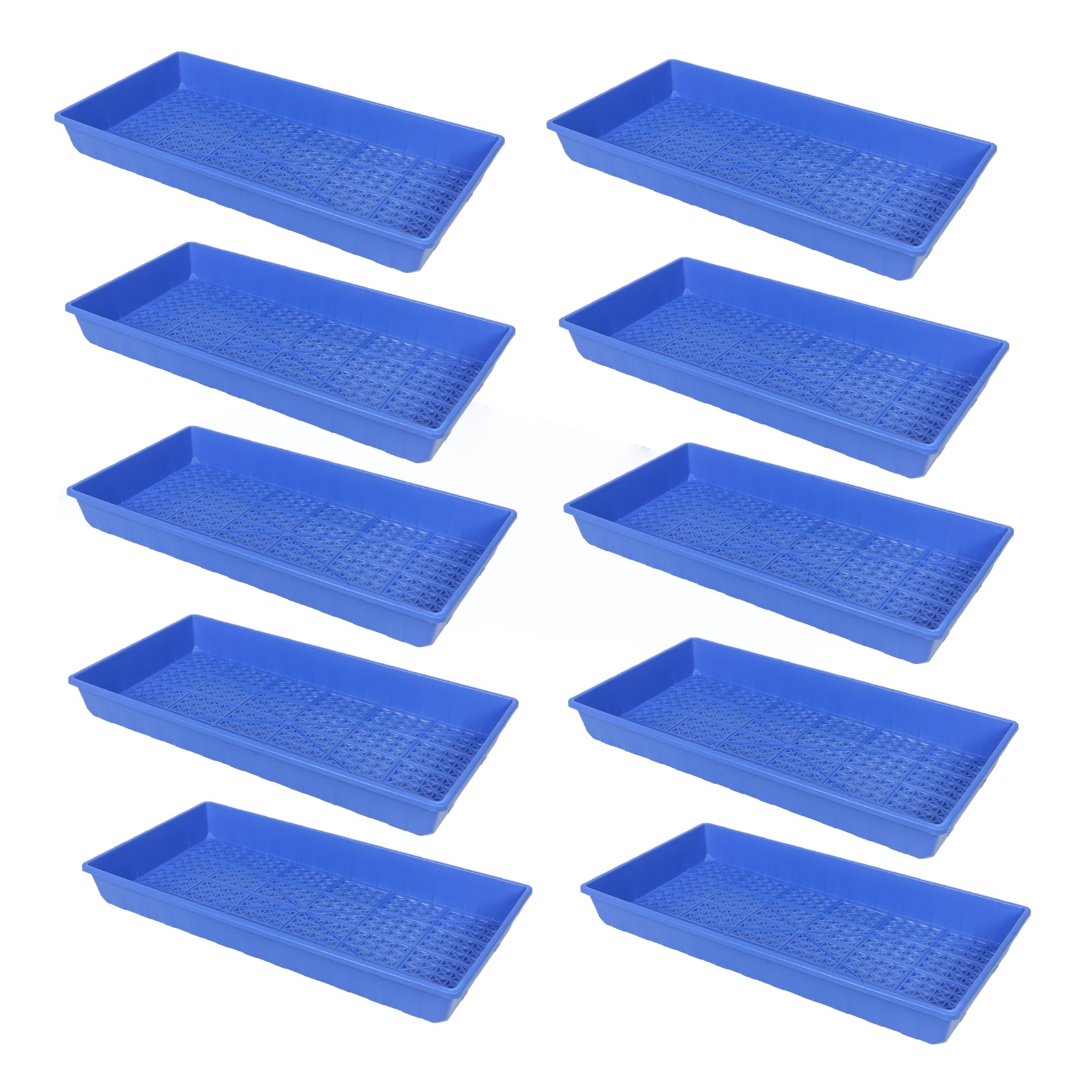SUNPACK 10” x 20” Heavy Duty Mesh Plastic Seeding Tray, Blue, 2.3” (Pack of 10)