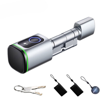 Tuya Smart Electronic Door Lock Cylinder Core Fingerprint APP Key IC Card Unlock