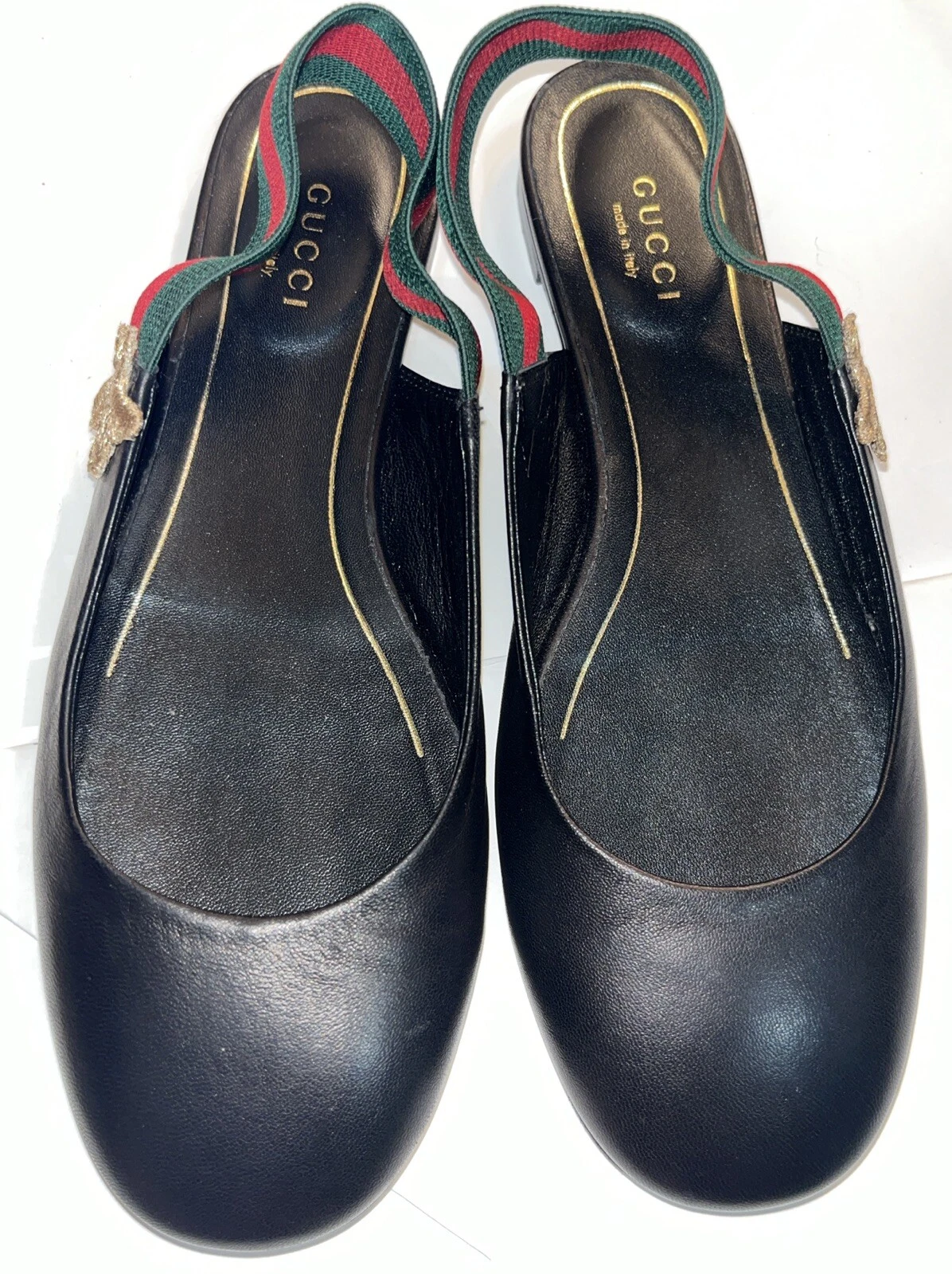 Ballerines Gucci en cuir noir avec sangle taille 36