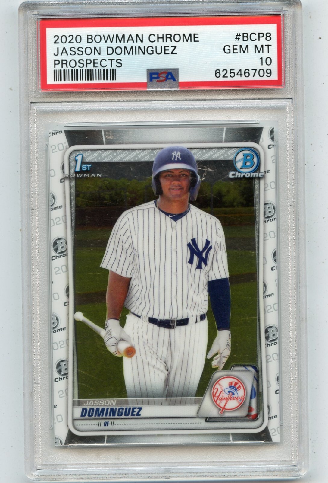 2020 BOWMAN CHROME #BCP8 JASSON DOMINGUEZ ROOKIE CARD RC, YANKEES, PSA 10 (6709)