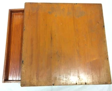Japanese Retro Wooden Flat Box □13.8×H1.6in for Tsuba, Netsuke & Small items FS