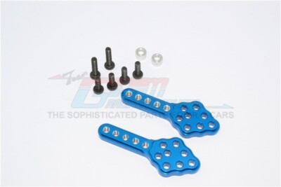 GPM Aluminium Dämpferhalter Für Axial SCX10 - Verstellbar, Mehrfache Bohrungen - 1 Paar In Blau