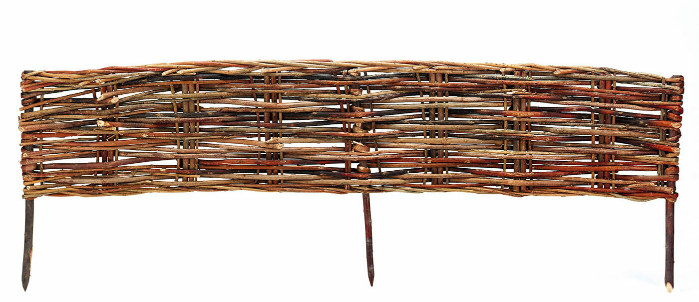 Willow Garden Edging Border Woven Wooden Lawn Hurdle Rattan Edge Fence Tradition