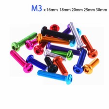 M3 16-30mm Hex Socket Cap Screw Bolts Pan / Button Head Aluminum Alloy Anodizing
