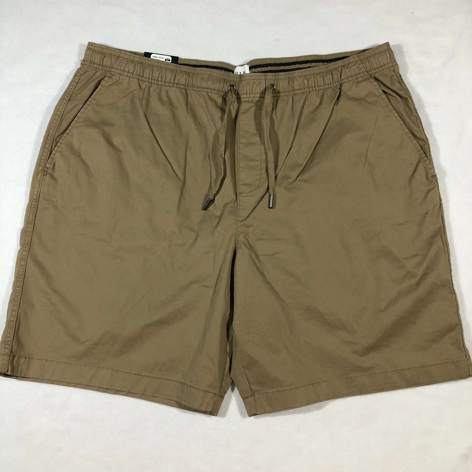 GAP Shorts Mens XXL Pull On Khaki Tan Chino Flat Front NWT NEW $40