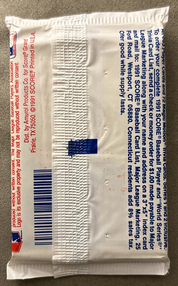 1991 Score Pack Darryl Hamilton Brewers (Top) Rafael Palmeiro Rangers (Back) - Imagem 2 de 2