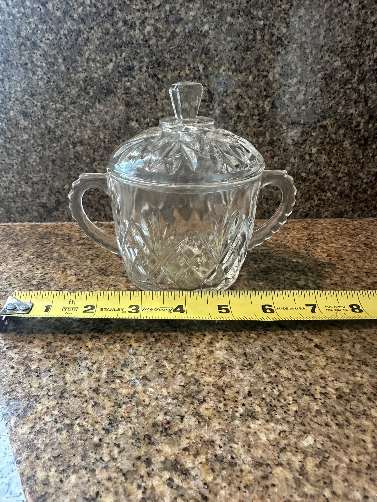 Vintage Cut Glass Candy Dish With Lid