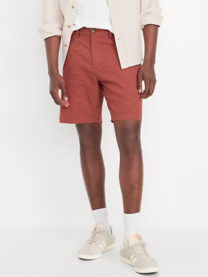Old Navy Rotation Chino Linen-Blend Shorts Mens 36 Amberglow Beach Vacation NEW