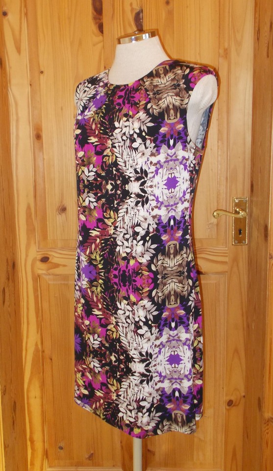 Wallis black purple pink brown yellow ivory floral stretch short dress