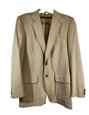 Kuppenheimer Men Size 40 Tan 100% Wool Sport Coat Blazer Jacket Union USA Made