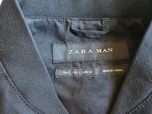 NWT Men's Zara Black/Beige Suede Jacket Sz L - Picture 3 of 4
