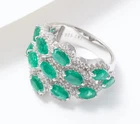 Affinity Gems Sterling Silver Precious Oval Cut Emarald Waves Ring Size 8