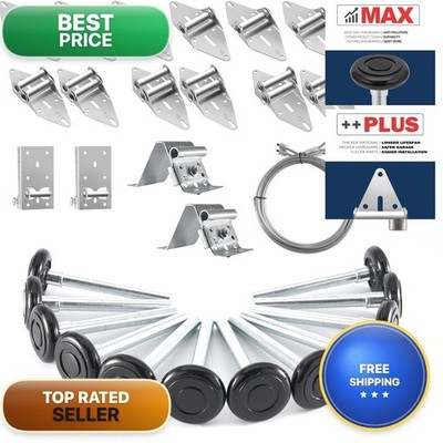 XiKe 2'' Max Nylon Garage Door Roller Hardware Kit for 8x8 or 9x8 FT Door