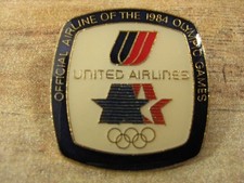 Vintage United Airlines 1984 Olympic Games Advertising Pin Pinback Lapel Enamel