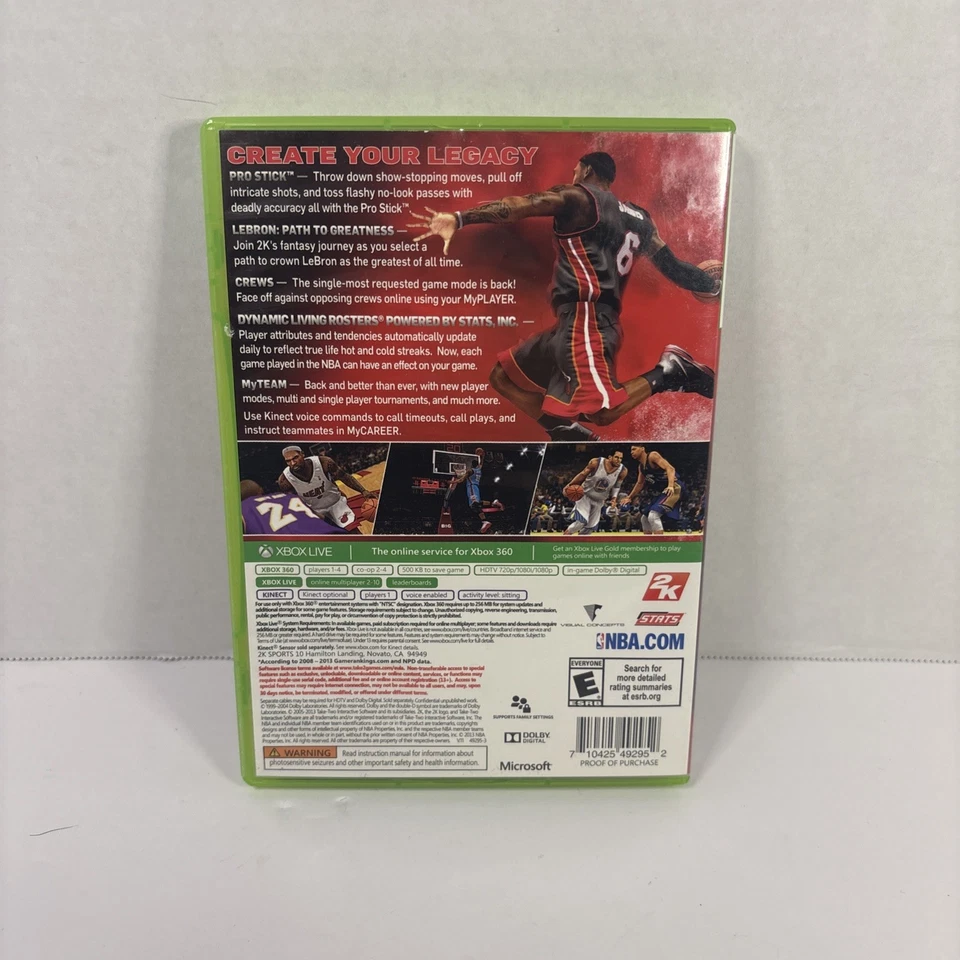 NBA 2K14 LeBron James Xbox 360 Excellent Condition Tested Game - Image 3 of 3