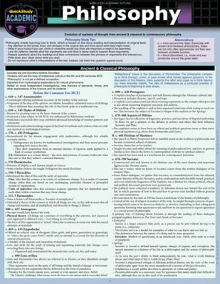 Philosophy (Quickstudy Reference Guide) - Wall Chart - VERY GOOD