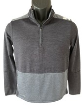 Russell Dri-Power T-Shirt Boys XL 14-16 Black Gray 1/4 Zip Long Sleeve Mock Neck