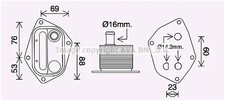 Engine oil cooler water-cooled HY3459 AVA QUALITY COOLING for HYUNDAI KIA
