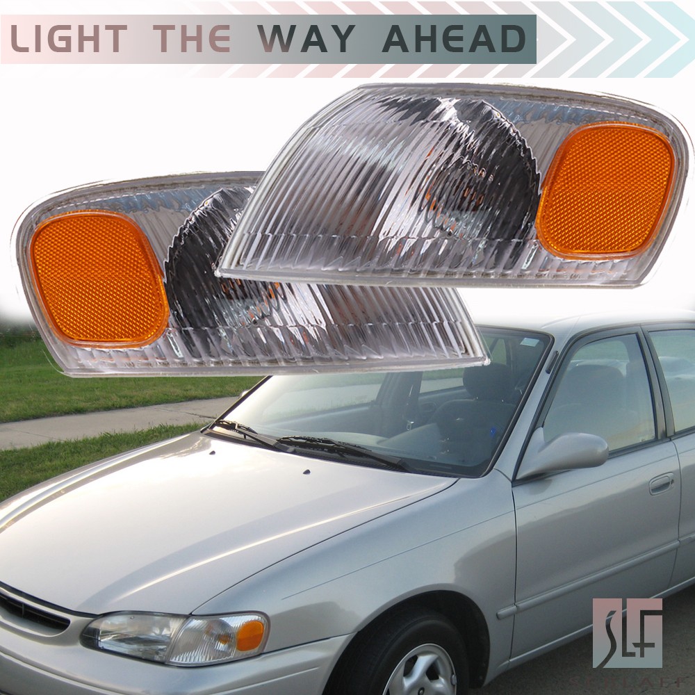Black Headlights & Corner Signal Light Set For Toyota For Corolla