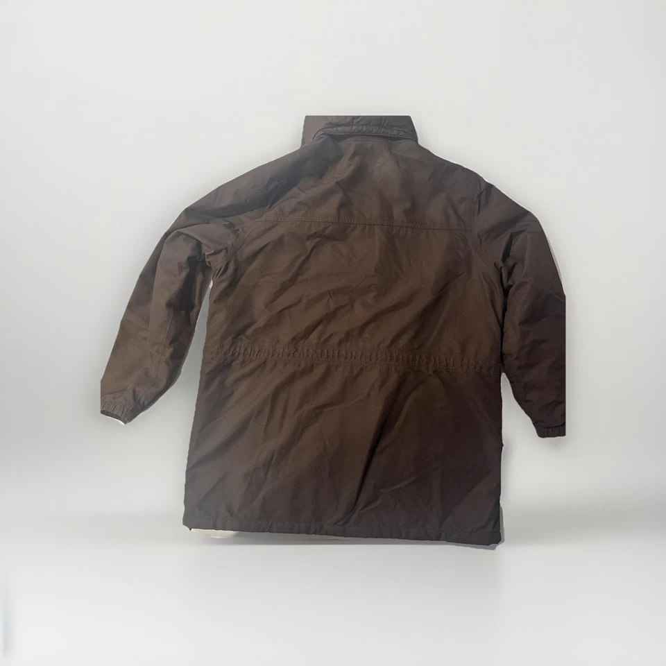 Lands End Heavy Coat Men 2XL Fleece Lined Zip Detachable Hood - Image 2 of 4