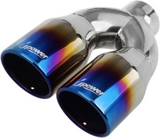Upower 2.5 Inch Inlet 3.5 Outlet Dual Exhaust Tips Tailpipe 2.5 1 Pcs